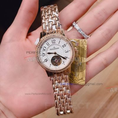 Perfect Replica Jaeger LeCoultre Rendez Vous Rose Gold Diamond Bezel 33mm Women's Watch